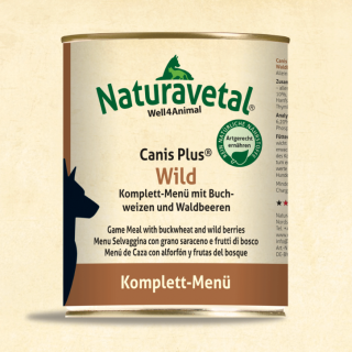 Naturavetal® Canis Plus® Wild Komplett-Menü mit Buchweizen und Waldbeer