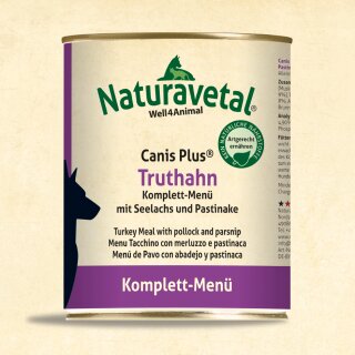 Naturavetal® Canis Plus® Truthahn Komplett-Menü mit...