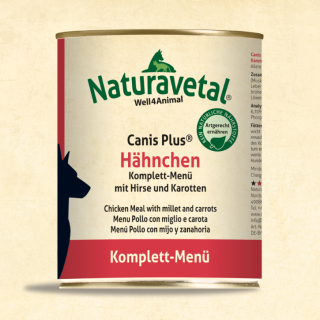 Naturavetal® Canis Plus® Hähnchen Komplett-Menü mit Hirse und Karotte