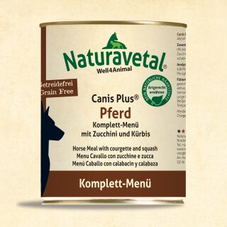 Naturavetal® Canis Plus® Pferd Komplett-Menü mit Zucchini und Kürbis 800g