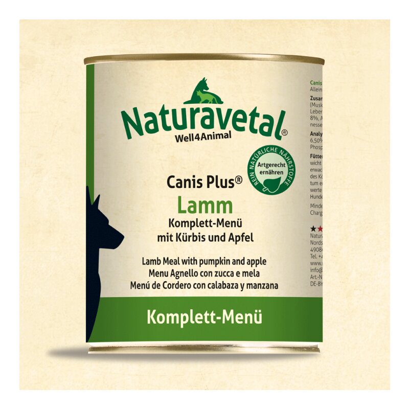 Naturavetal® Canis Plus® Lamm Komplett-Menü...