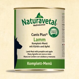 Naturavetal® Canis Plus® Lamm Komplett-Menü mit Kürbis...