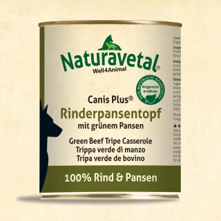 Naturavetal® Canis Plus® Rinderpansentopf (mit grünem...
