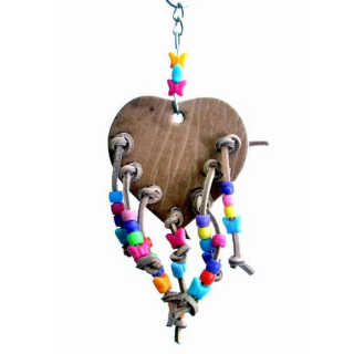 Papageienspielzeug "Leder Herz"