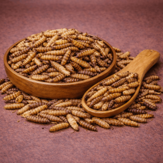 Hermetia-Larven groß